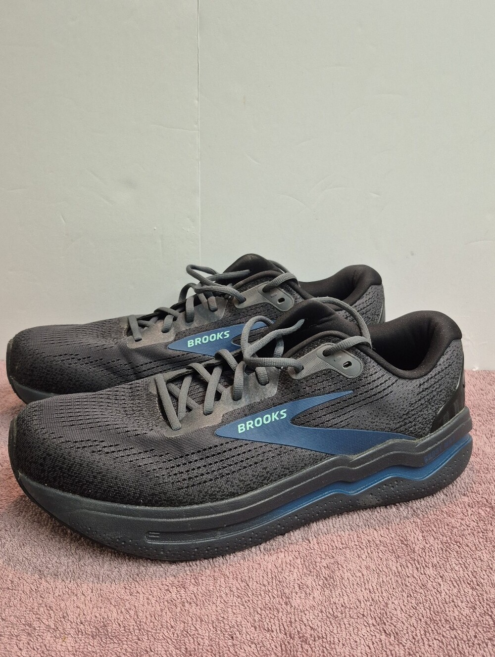 Brooks Ghost Max 2 Shoes Mens Sz 13 D Black Blue Running Sneakers 1104311D081